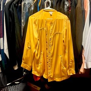 Chicos yellow over shirt size 2. Good condition
